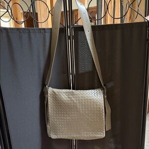 Bottega Veneta Gray Woven Shoulder Messenger Bag
